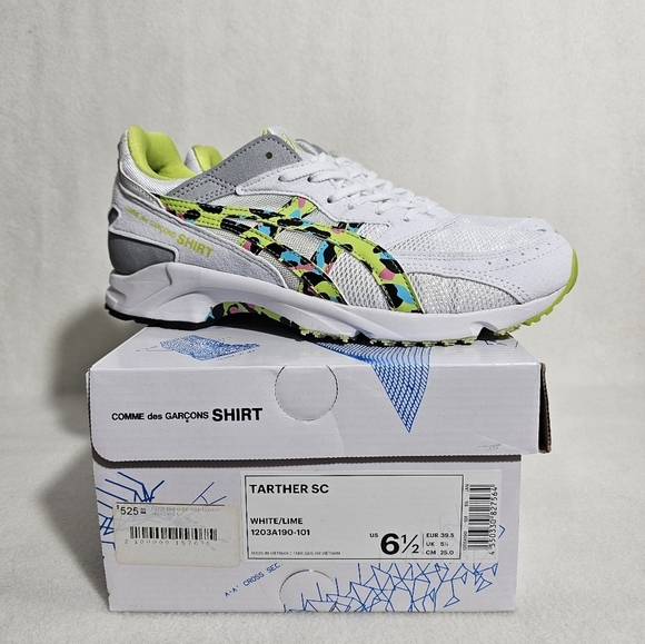 NIB Asics Comme des Garcons Shirt Multicolor Conrast Print Sneakers - Picture 1 of 7